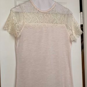 Beige and lace shirt size small